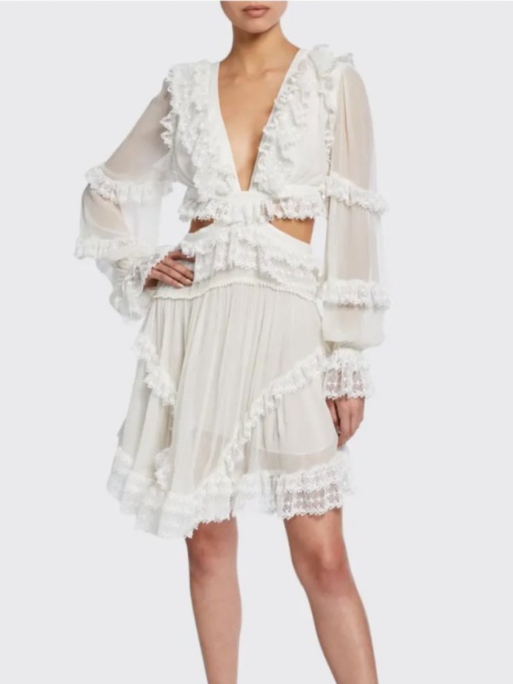 Zimmermann Suraya Cutout Ruffle Mini Dress